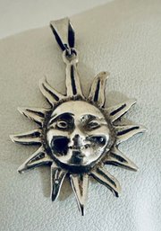 STERLING SILVER SMILING SUN PENDANT