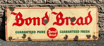 Antique Porcelain Tin Bond Bread Advertising Sign