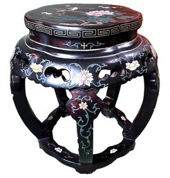 A Hand Painted Chinese Pedestal, Or Plant Stand