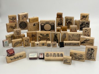 Bin Of Rubber Stamps #1 Great For Crafting & Art Projects!