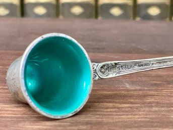 Towle Sterling Silver Old Master Candle Snuffer With Beautiful Turquoise Enamel Lined Cone