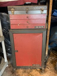 Job Mate Tool Box And Cabinet With Content. Please Look.
