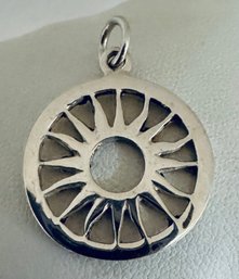 STERLING SILVER ROUND SUN PENDANT