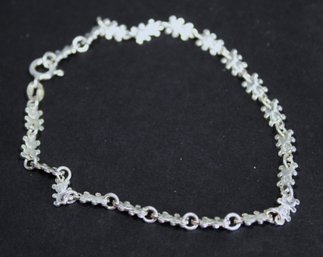 Sterling Silver Anklet Large Bracelet Chain Link Teddy Bears 9' Long