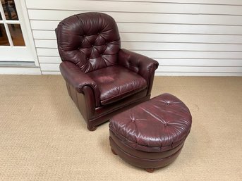 Bradington Young Reclining Leather Chair With Ottoman