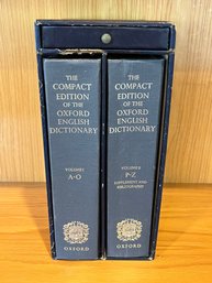 Compact Edition Of The 1971 Oxford English Dictionaries - 2 Volumes In Case