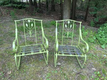 Green Metal Outdoor Rocker Chairs