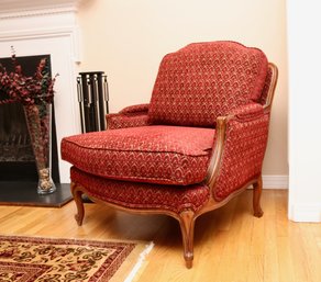 Ethan Allan Louis XV   Versailles Ruby And Gold Cut Velvet Chair   2of 2
