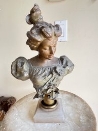 Metal Bust Of A Victorian Lady