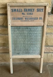 Vintage Small Family Size Columbus Washboard Co ~ Glass ~