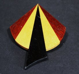 Hand Crafted Artisan Studio Brooch Made From Various Woods