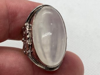 Substantial Signed SAJEN Sterling Silver Ring With A HUGE Moonstone Cabochon