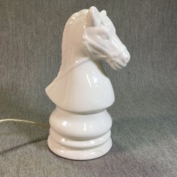 Fabulous Porcelain Knight / Chess Piece Accent Lamp - BRAND NEW - Never Used - Nice Glow When Lit - NICE !