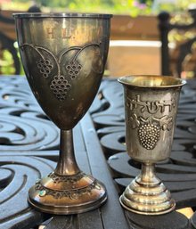 Gorgeous Antique Sterling Ornate Kiddush Cups