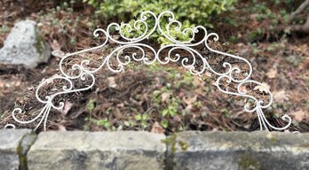 White Wrought Iron Scroll Work Wall Accent