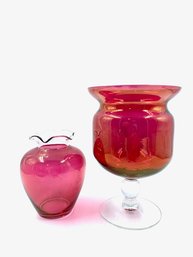 Vintage Cranberry Flash Glass Pairing