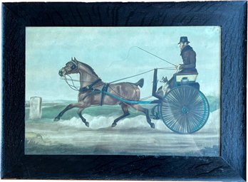 An Antique English Hand Colored Coaching Engraving