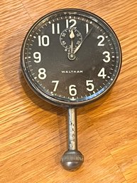 1920's Waltham Black Face Dash Mounted 8-day Windup Automobile Clock