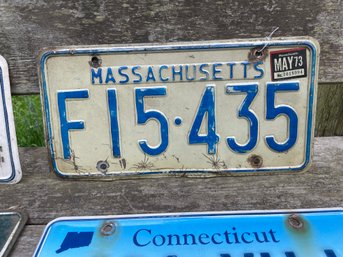 1970s Massachusetts Metal Auto License Plate