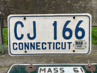 1970s-1980s Connecticut Metal Auto License Plate