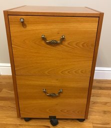 MCM Danish Teak Rolling File Cabinet