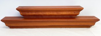 A Pair Of Mahogany Wall Shelves By Pottery Barn