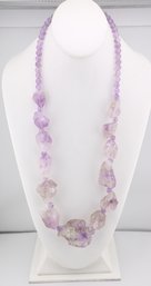 Different Beaded And Chunky Amethyst Necklace