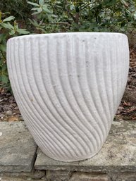 Glazed Ceramic Ribbed Planter