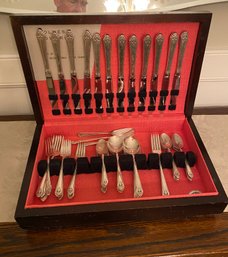 Holmes & Edwards Partial Flatware Service With Nice Wood Case