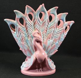 Vintage MCM Royal Haeger Pink Peacock Flower Vase