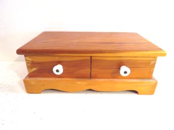 Wood Jewelry Box With White Knobs