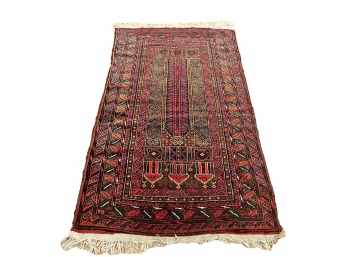 Antique Oriental Rug With Rich Red Patterns