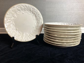 Fioriware Oak Leaf Linen And Bone 9' Plates - Set Of 10