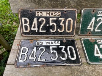 1963 Pair Massachusetts Auto Metal License Plates Front & Rear
