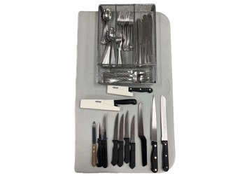 Kitchen Lot, Flatware And Kitchen Knifes