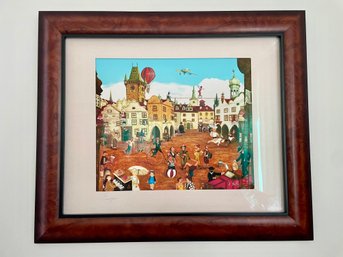 Jiri Stastny (Czech Republic, 20th Century) Prague Print, Pencils Signed - Beautifully Framed