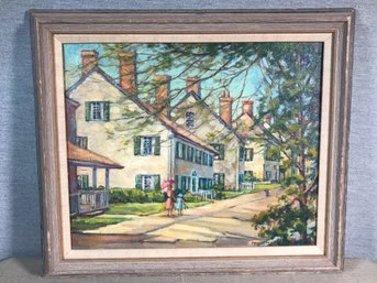 Very Nice Vintage 1940s / 30s Oil On Canvas Painting By PHOEBE PRYOR - Interesting Painting In Original Frame