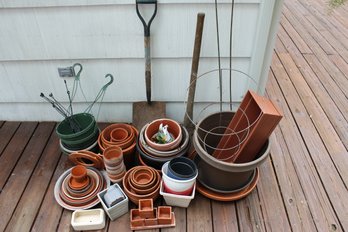 Yard And Garden Tools And Clay And Plastic Pots