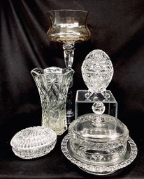 Collection Of Glassware & Crystal Pieces From Local Estate