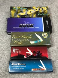 Lot Of Five - Brand New Pocket Knives - Over $175 Retail - Clearance Prices Total Over $120 - Frost Cutlery