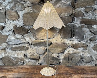 A Great Buffet Lamp In Woven Wicker