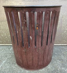 Antique Industrial  Metal 'Erie Art Metal Co' Waste Basket