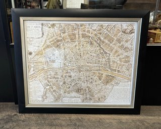 Framed Print Of An Early Plan ( Map ) Huitieme Plan De Paris.           SAK/WA-C