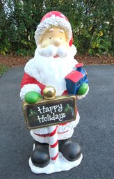 Rare Santa Yard Statue Plaster 3 Foot Tall Happy Holidays