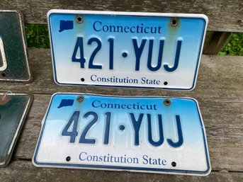 Newer Pair Of Connecticut Metal Auto License Plates