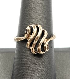 Vintage Sterling Silver Abstract Ring, Size 7.5