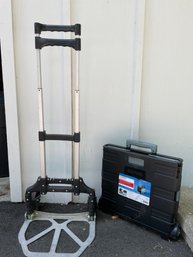 Folding Hand Track And A Folding Rolling Crate.