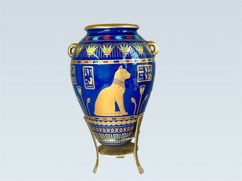 Franklin Mint Golden Vase Of Bast 24 Karat Gold Vase