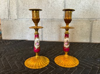 Pair Of Decorative Candle Stick Holders