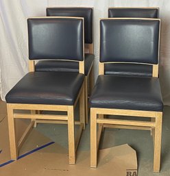 Set Of Four B & B Italia Leather Dining Room Chairs